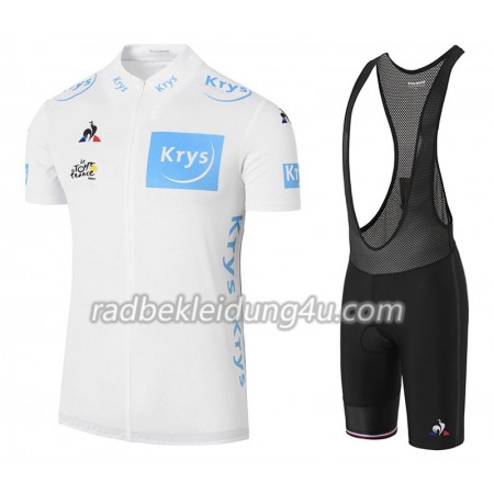 Set Weißes Kurzarmtrikot + Trägerhose 2017 Tour De France